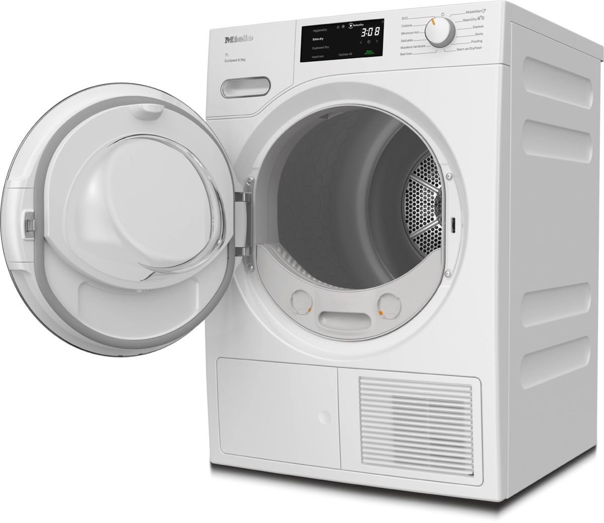 Džiovyklė su šilumos siurbliu Miele T1, EcoSpeed, TWH780WP, 9kg Džiovyklė su šilumos siurbliu Miele T1, EcoSpeed, TWH780WP, 9kg