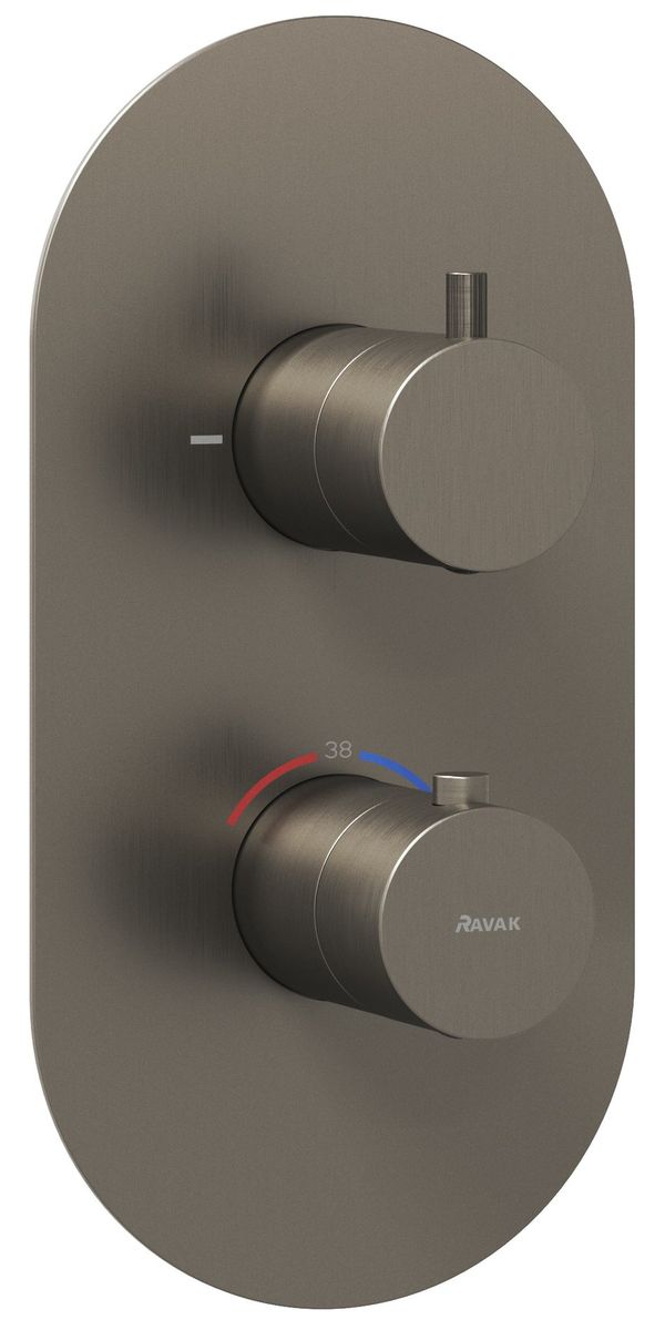 Ravak Espirit termostatinis potinkinis maišytuvas su jungikliu, skirtas montuoti su R-box , Graphite Brushed X070323