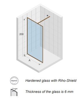 Dušo sienelė Riho Define 400 Gunmetal Mat 100 cm