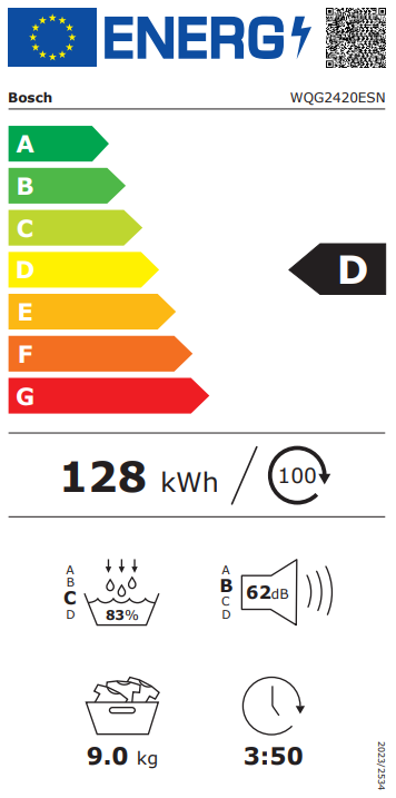 Džiovyklė BOSCH WQG2420ESN Džiovyklė BOSCH WQG2420ESN