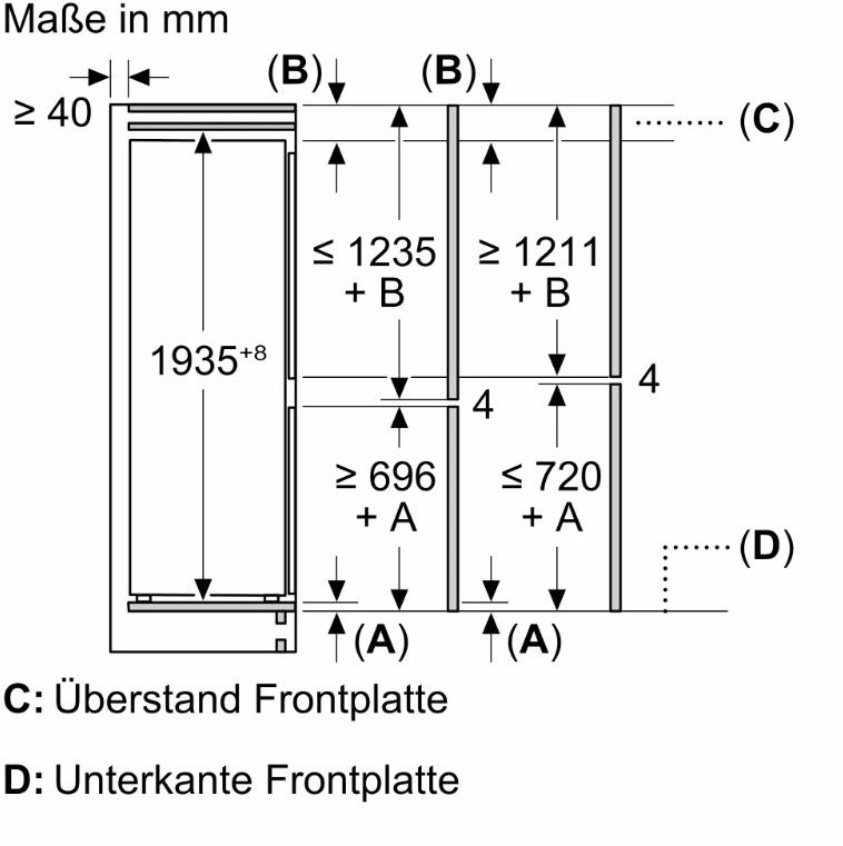 Įmontuojamas šaldytuvas SIEMENS iQ300, KB96NVFE0