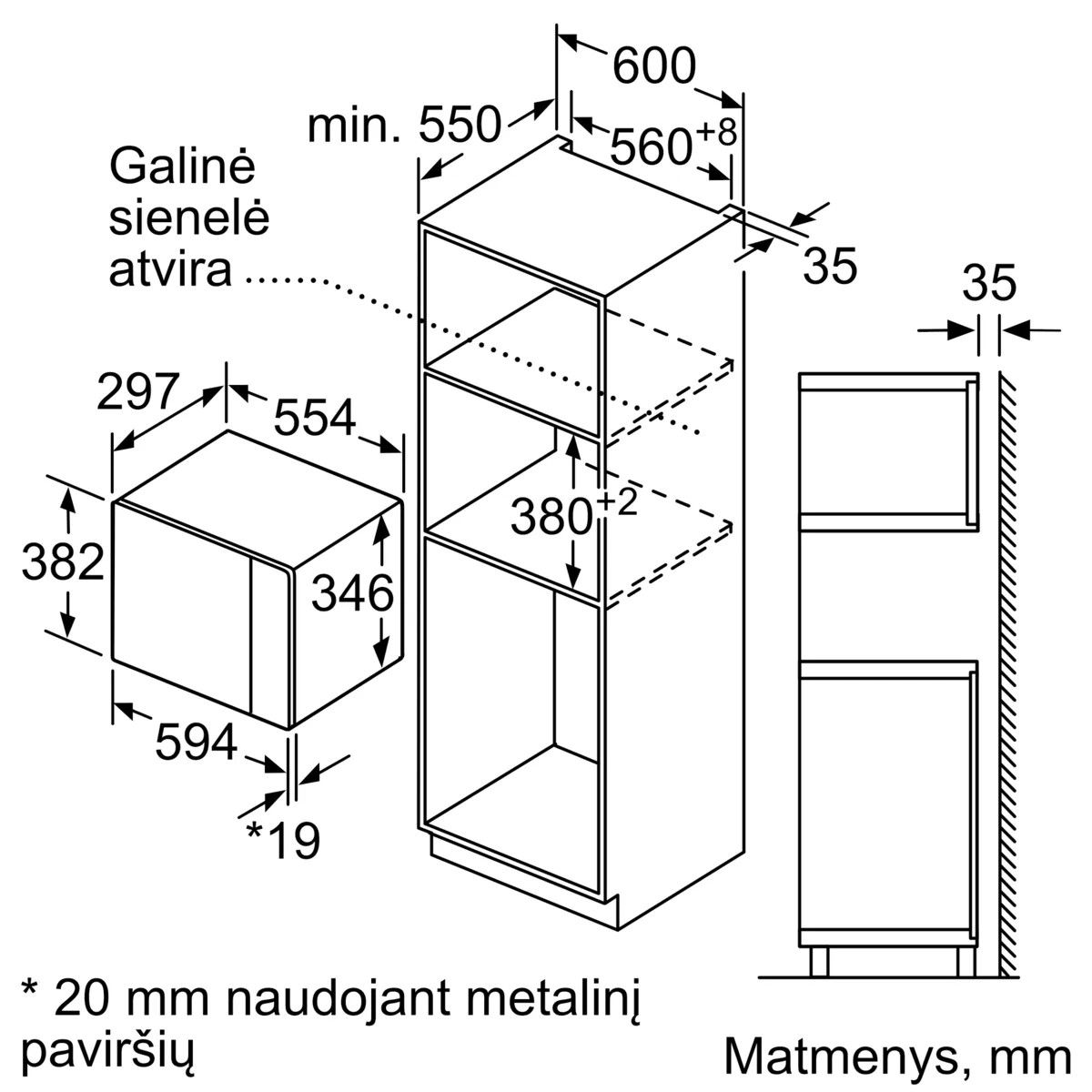 Įmontuojama mikrobangų krosnelė Neff HLAWD23G0 Įmontuojama mikrobangų krosnelė Neff HLAWD23G0