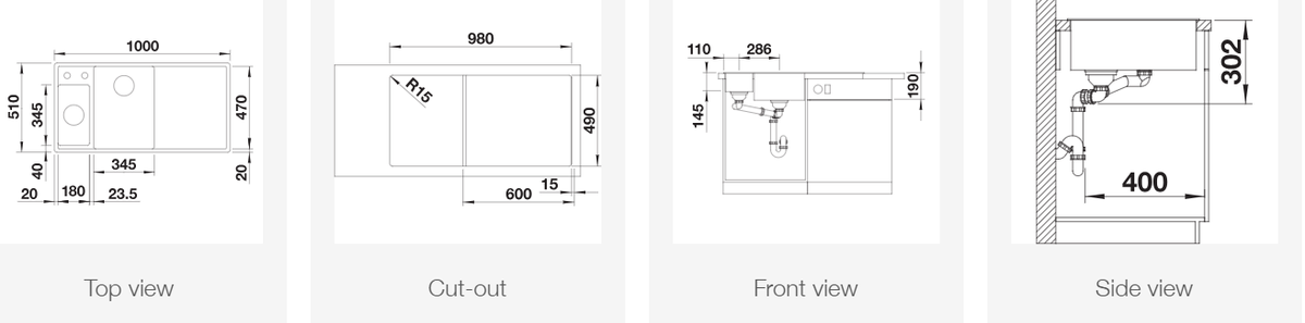 Silgranitinė plautuvė BLANCO AXIA III 6 S LI SILG PDUR Balta Z.ES InFino M.AF
