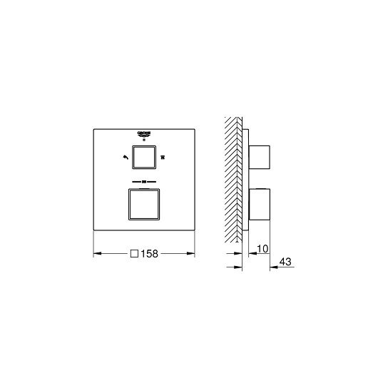 Potinkinis dušo maišytuvas Grohe Grohtherm Cube, chromas, 24154000