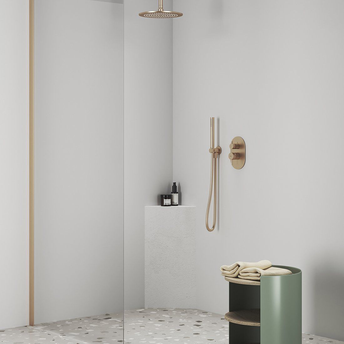 Ravak Potinkinis dušo išvadas su dušo laikikliu, Rose Gold Brushed X07P708