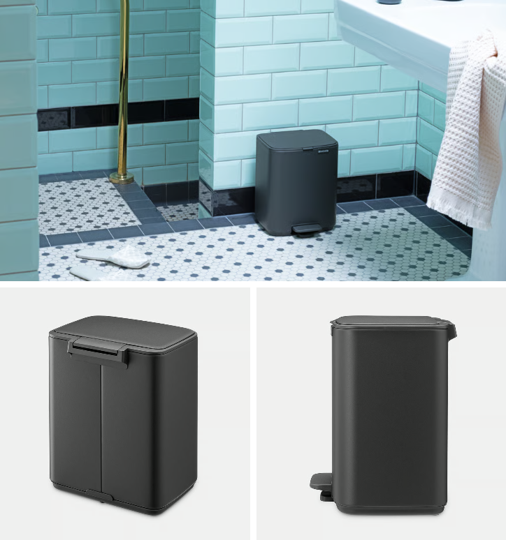 Šiukšlių dėžė Brabantia Bo, 7L., Mineral Infinite Grey, 237980