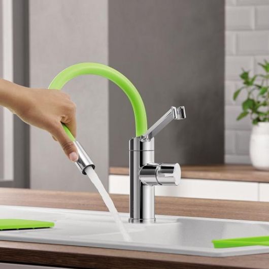 Plautuvės maišytuvas BLANCO VIU-S Chrom HD Lava grey/Green/Orange/Yellow