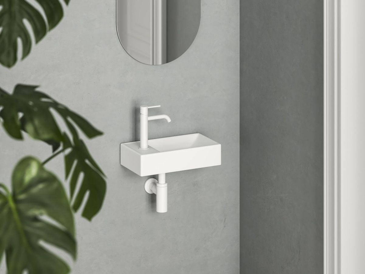 Praustuvas Veda Ravak Wall 40 K Mini, su skyle maišytuvui, baltas matinis, XJXLE240000 Praustuvas Veda Ravak Wall 40 K Mini, su skyle maišytuvui, baltas matinis, XJXLE240000