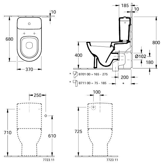 Klozeto bakelis Villeroy&Boch Subway, baltas, 77231101