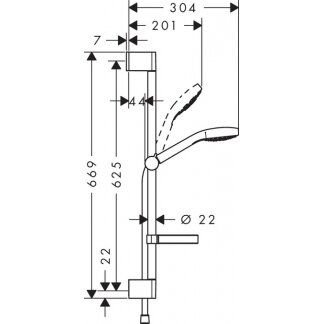 Dušo komplektas Hansgrohe Croma Select S Vario, baltas/chromas 26566400