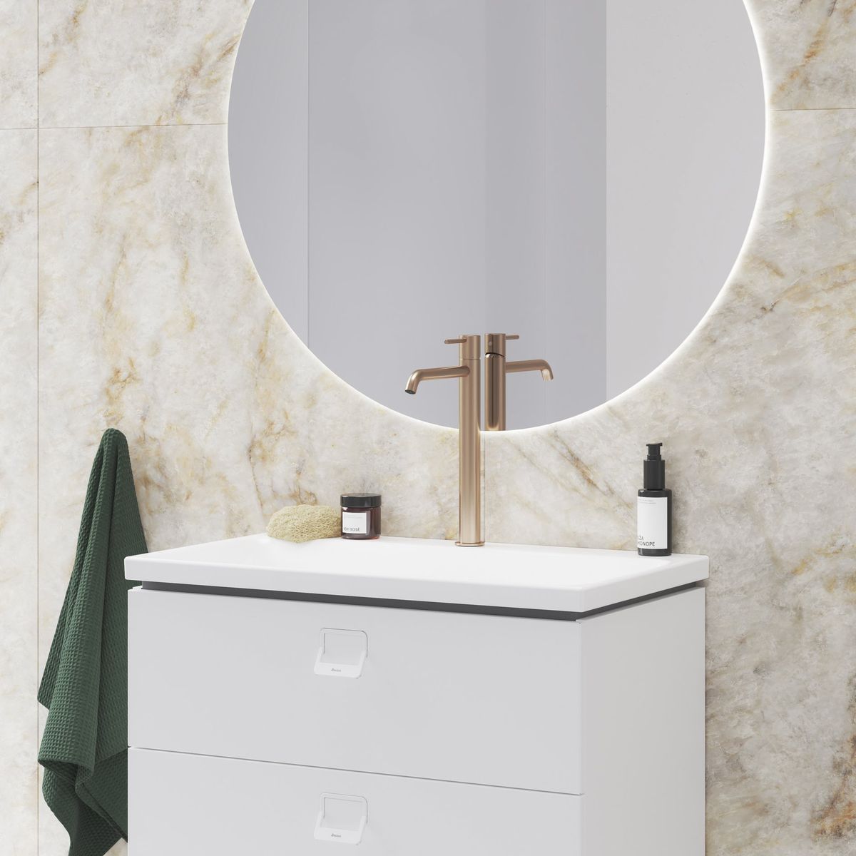 Praustuvo maišytuvas Ravak Espirit 250 mm be dugno vožtuvo, Rose Gold Brushed X070393