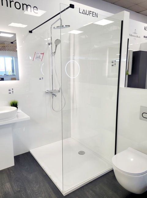 Dušo sienelė Ravak Walk In Wall Air 90 juodi profiliai, skaidrus stiklas GW9W70300Z1C