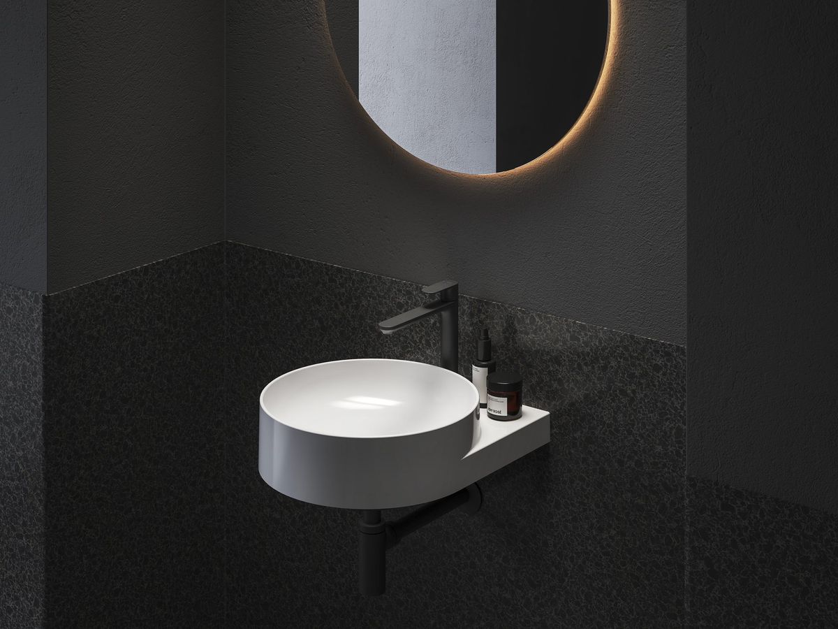 Praustuvo maišytuvas Ravak Eleganta BeCool 220 mm be dugno vožtuvo, Black Matt X070417
