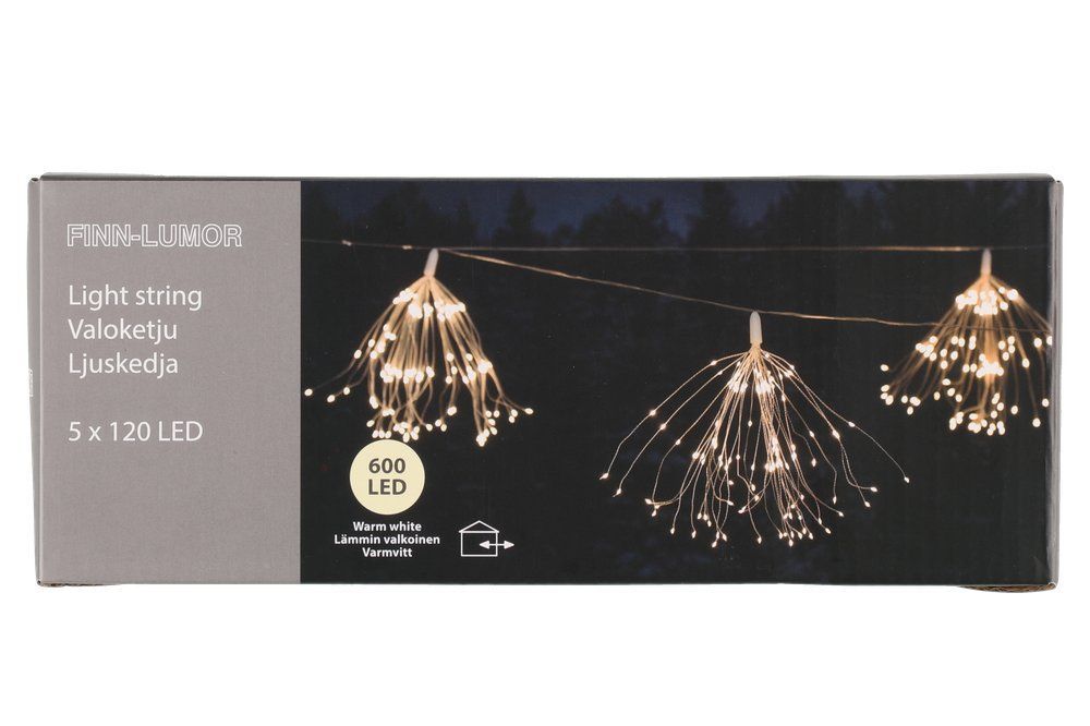 Girlianda Finnlumor Sparkling Star 5x120 LED, šilta balta, 6410416165387