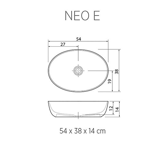 Pastatomas Xonyx™ lieto akmens praustuvas Balteco NEO E 54x38x14 cm, juodai dažyta išore
