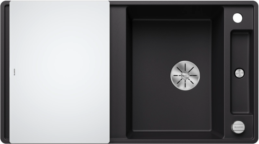 Silgranitinė plautuvė BLANCO AXIA III 5 S-F SILG PDUR Juoda Z.GL InFino M.AF