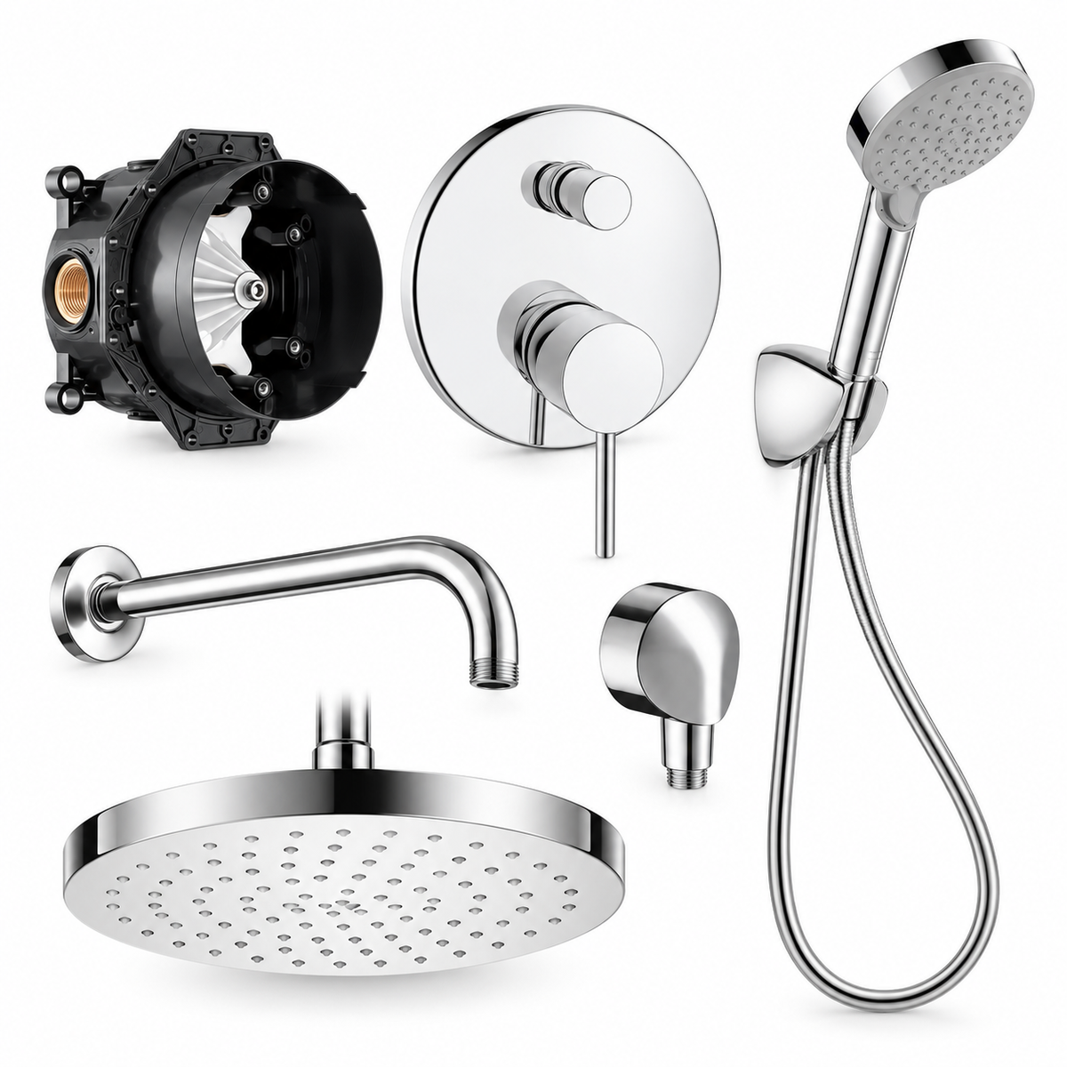 Potinkinis dušo komplektas Hansgrohe Zesis, su rankiniu dušu, laikikliu, jungtimi, 200mm Roca galva, chromas Potinkinis dušo komplektas Hansgrohe Zesis, su rankiniu dušu, laikikliu, jungtimi, 200mm Roca galva, chromas