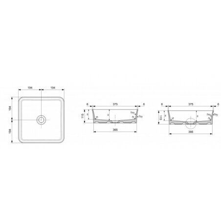 Praustuvas Bocchi Sottile Slim Line 38 cm balta