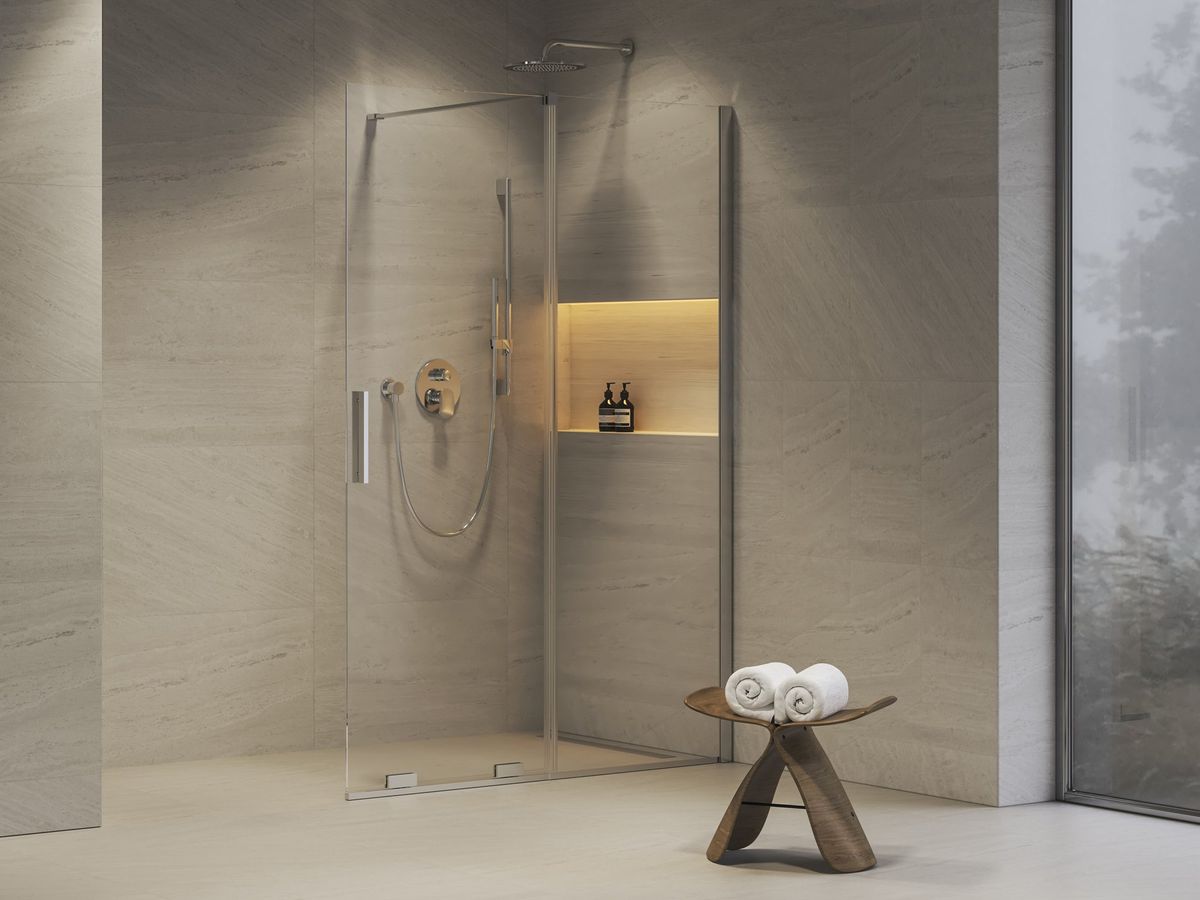 Dušo sienelė Ravak ROWI 120, blizgi+stiklas Transparent, X9WVG0C00Z1