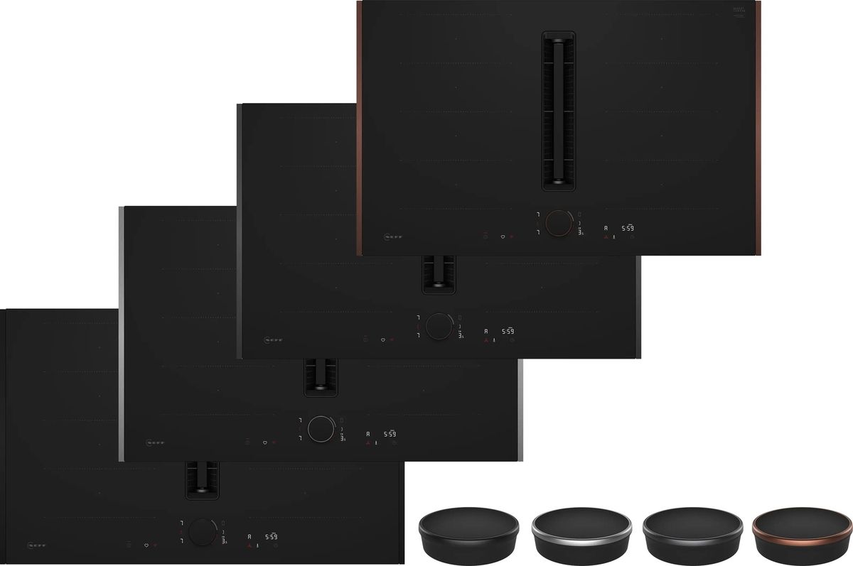 Įmontuojama indukcinė kaitlentė su integruotu gartraukiu Neff N 90, Flex Design, V68YYX4B0, 80 cm