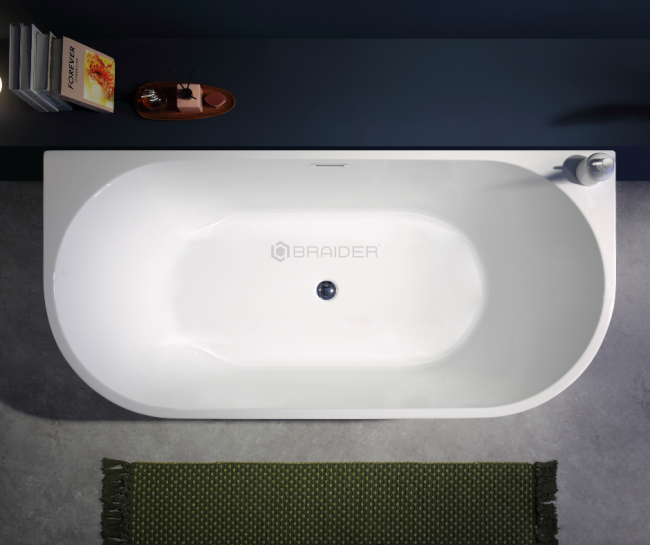 Vonia Braider RESTIA CLAS glaudžiama prie sienos 1400*730 mm balta su chromuotu sifonu Vonia Braider RESTIA CLAS glaudžiama prie sienos 1400*730 mm balta su chromuotu sifonu