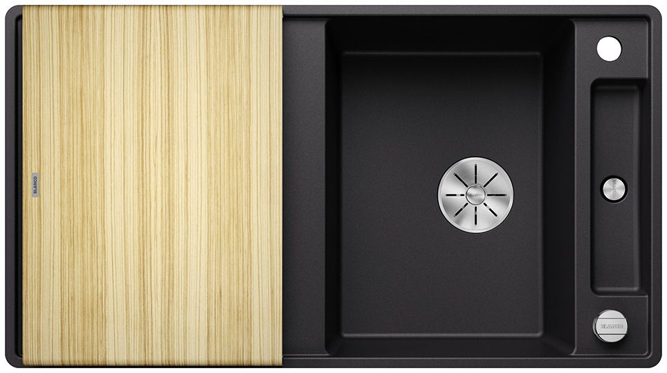 Silgranitinė plautuvė BLANCO AXIA III 5 S-F SILG PDUR Juoda Z.ES InFino M.AF