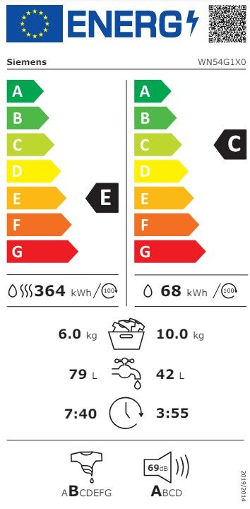 Skalbimo mašina su džiovinimo funkcija Siemens WN54G1X0 Skalbimo mašina su džiovinimo funkcija Siemens WN54G1X0