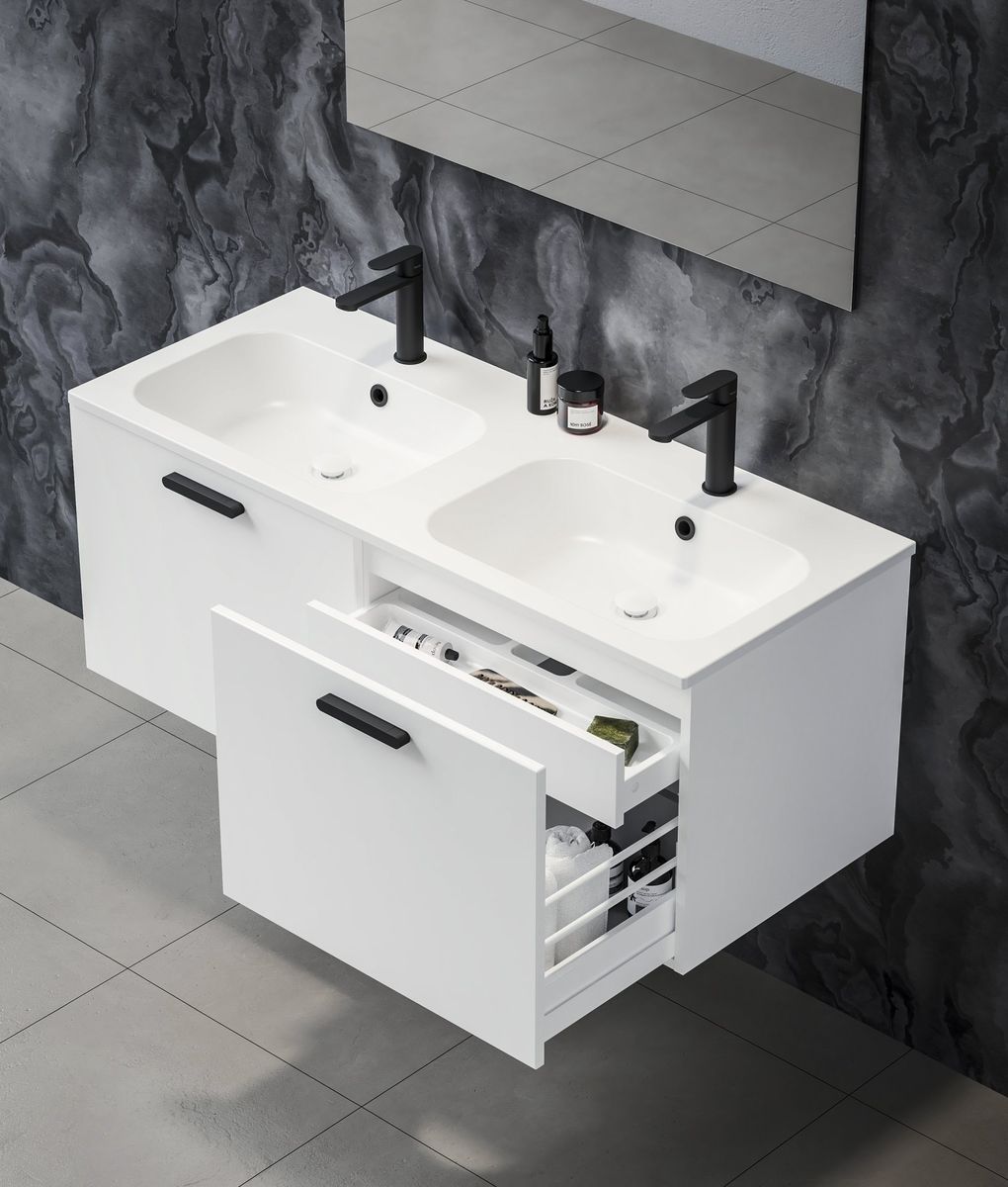 Praustuvo spintelė Ravak Chrome II 120, balta, rankenėlė 152 mm, juoda X000001747