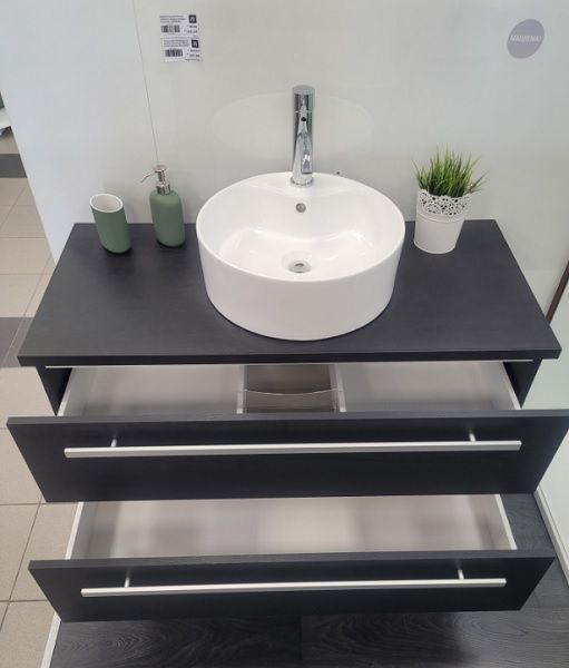 Pastatomas praustuvas su spintele Serena 100 cm, juodas ąžuolas 1431370101