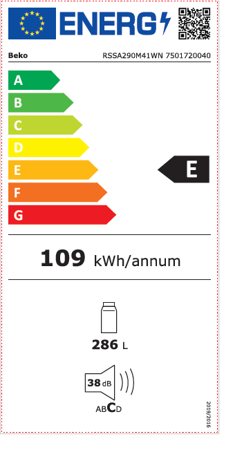 Šaldytuvas BEKO RSSA290M41WN