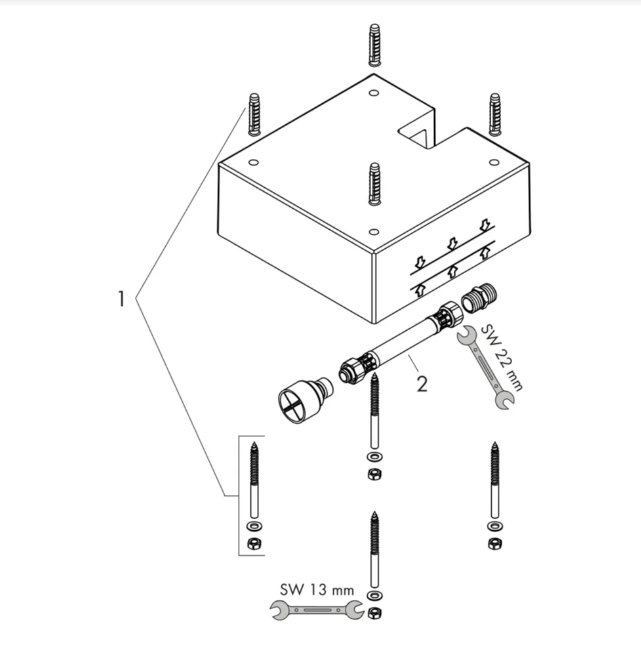 Potinkinė dalis dušo galvai RAINDANCE 26x26 cm Air 1jet, 26471180