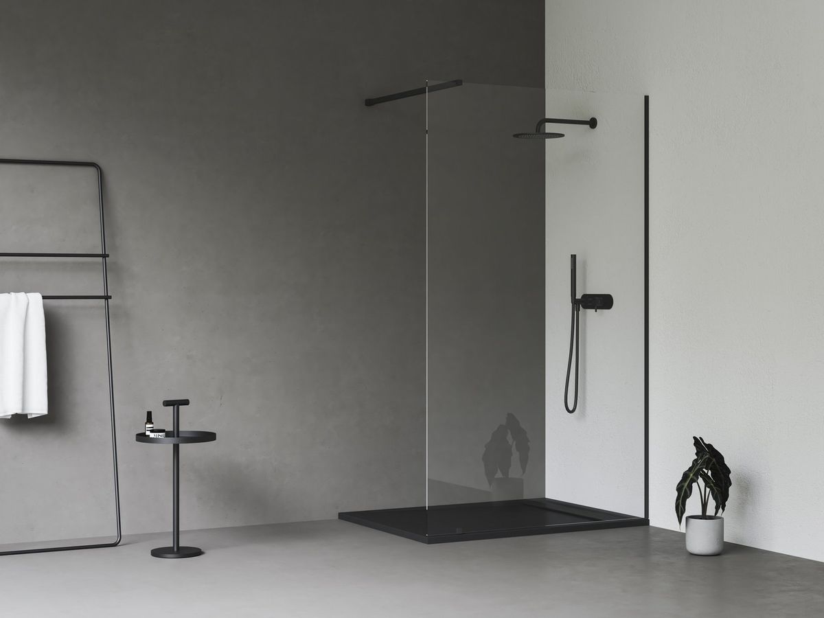 Dušo kabina Ravak Walk-In Wall Set 120, juoda+stiklas Transparent GW9WG030SZ1 Dušo kabina Ravak Walk-In Wall Set 120, juoda+stiklas Transparent GW9WG030SZ1