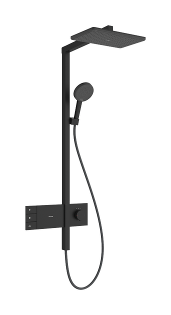 Dušo sistema HANSGROHE Raindance Alive Q su termostatu, matinė juoda, 24591670 Dušo sistema HANSGROHE Raindance Alive Q su termostatu, matinė juoda, 24591670