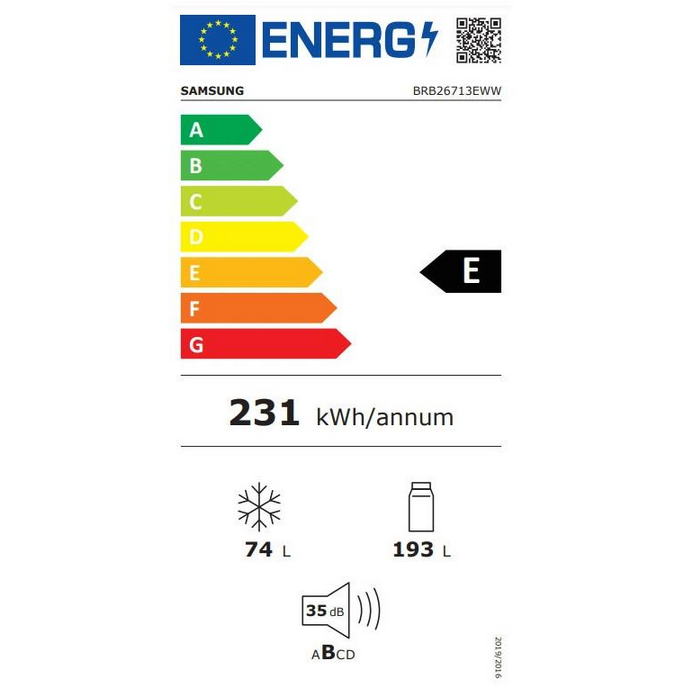 Šaldytuvas SAMSUNG BRB26713EWW/EF