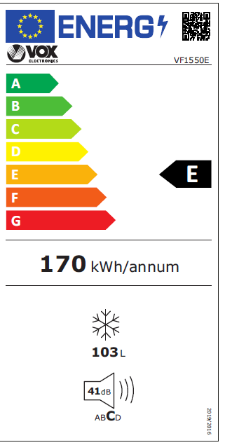 Šaldiklis VOX VF1550E