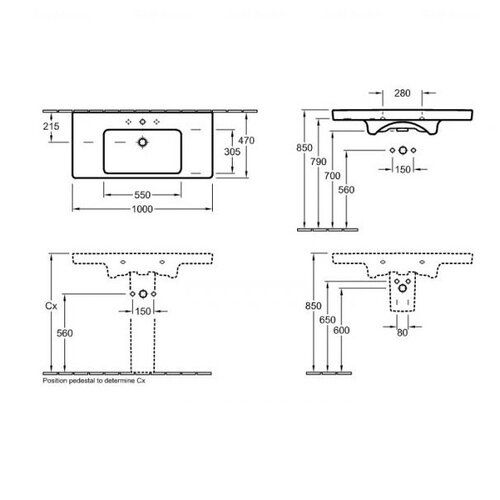 Praustuvas Villeroy & Boch Subway 2.0 100 cm