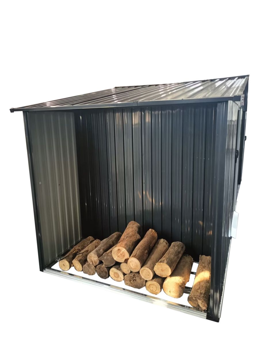 Metalinis sandėliukas su malkine HATIS, 5,77 m2, antracito Metalinis sandėliukas su malkine HATIS, 5,77 m2, antracito