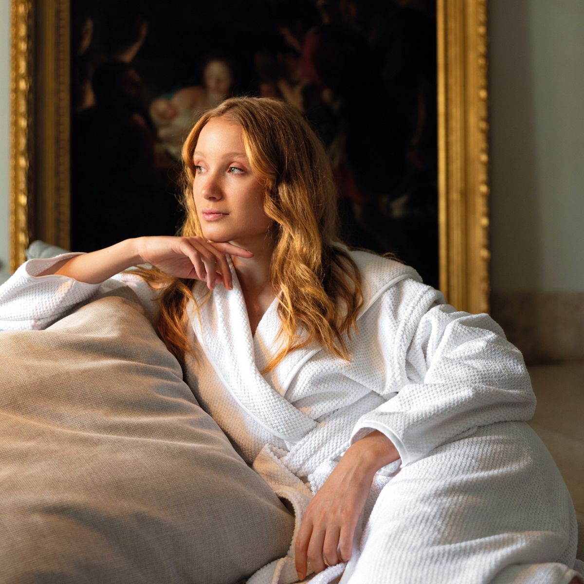 Vonios chalatas su gobtuvu BEE WAFFLE L, fog, C1006092123396