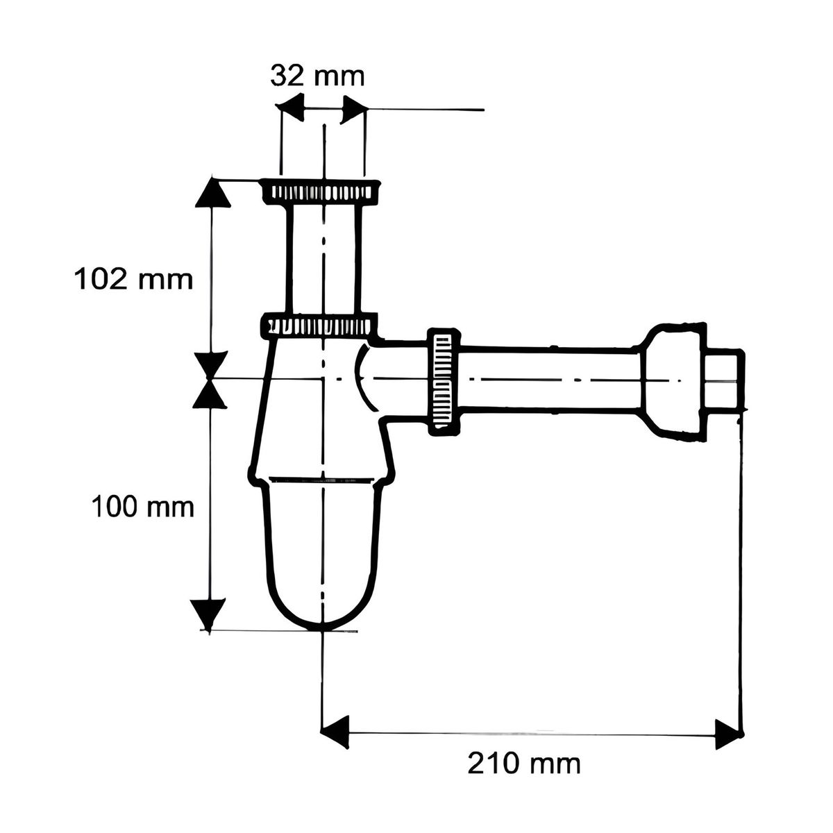 Praustuvo sifonas McAlpine, 200CB Praustuvo sifonas McAlpine, 200CB