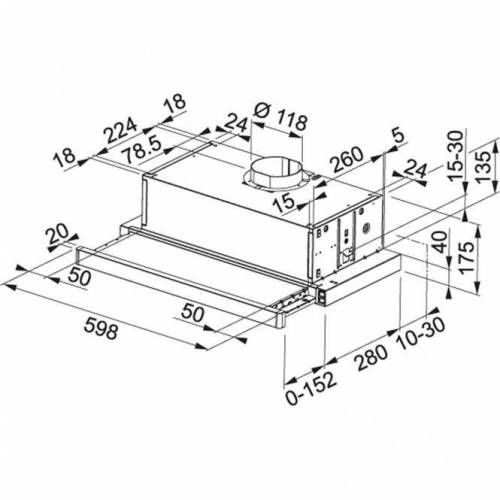 Įmontuojamas gartraukis Franke Telescopic Glass FTC 601 BK GL, 110.0439.279, juodas stiklas Įmontuojamas gartraukis Franke Telescopic Glass FTC 601 BK GL, 110.0439.279, juodas stiklas