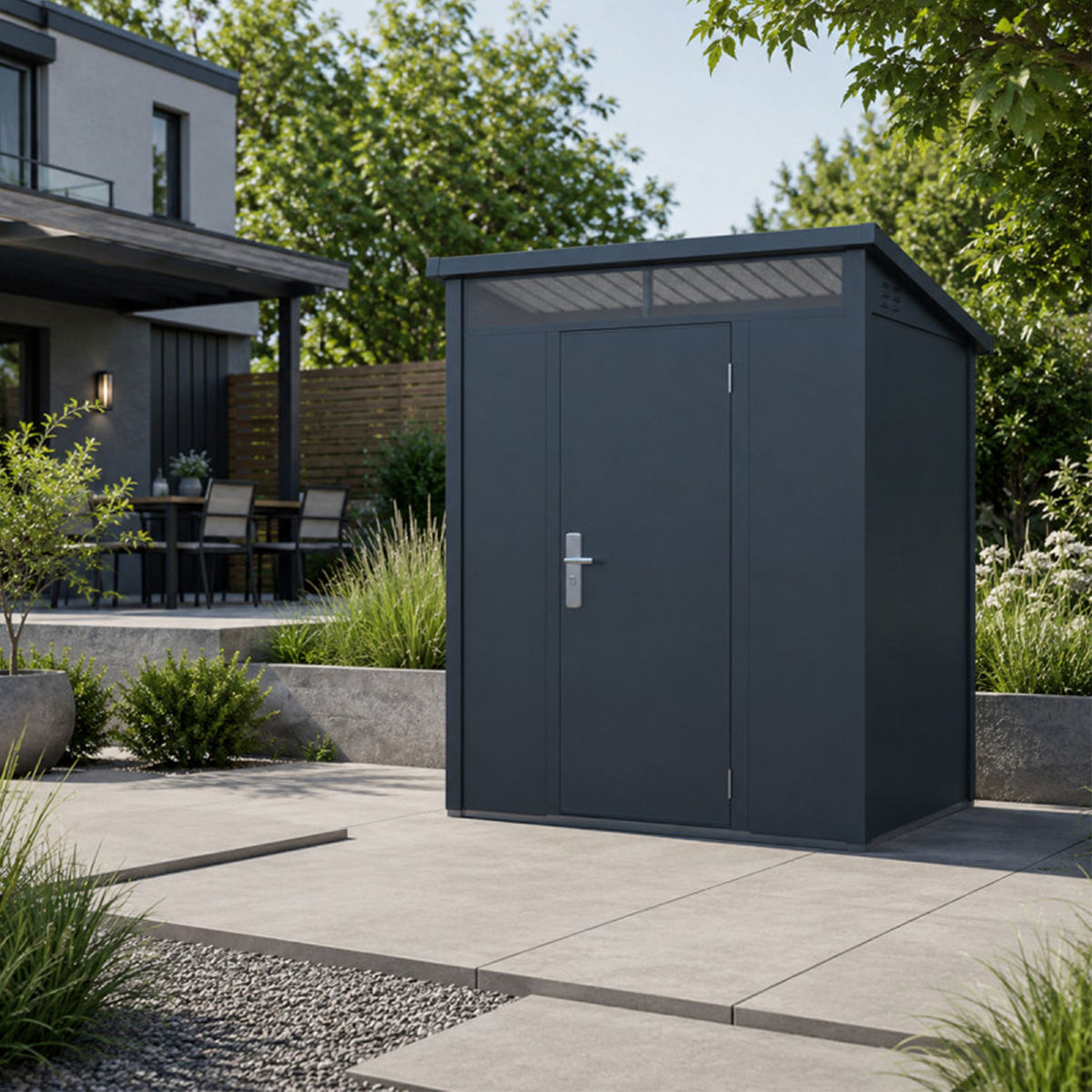Metalinis sandėliukas su stoglangiu Premium, 2,6 m2