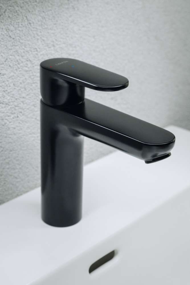 Praustuvo maišytuvas LAUFEN PRO X Eco+ 125 mm, be dugno vožtuvo, juodas matinis, HF506904198000