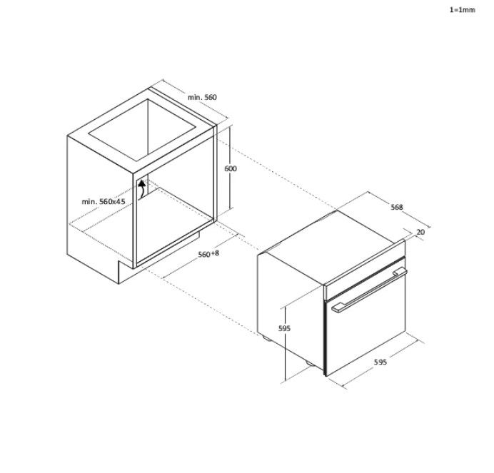 Orkaitė Candy CA6 NP3T3HTB