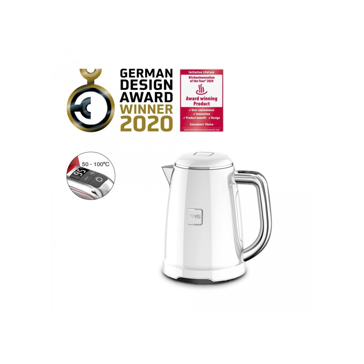 Elektrinis virdulys NOVIS KTC1, baltas, 710253, 7640128134114