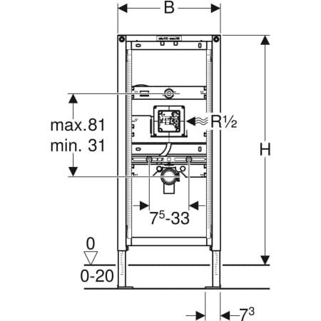 Potinkinis pisuaro rėmas Geberit Duofix 111689001