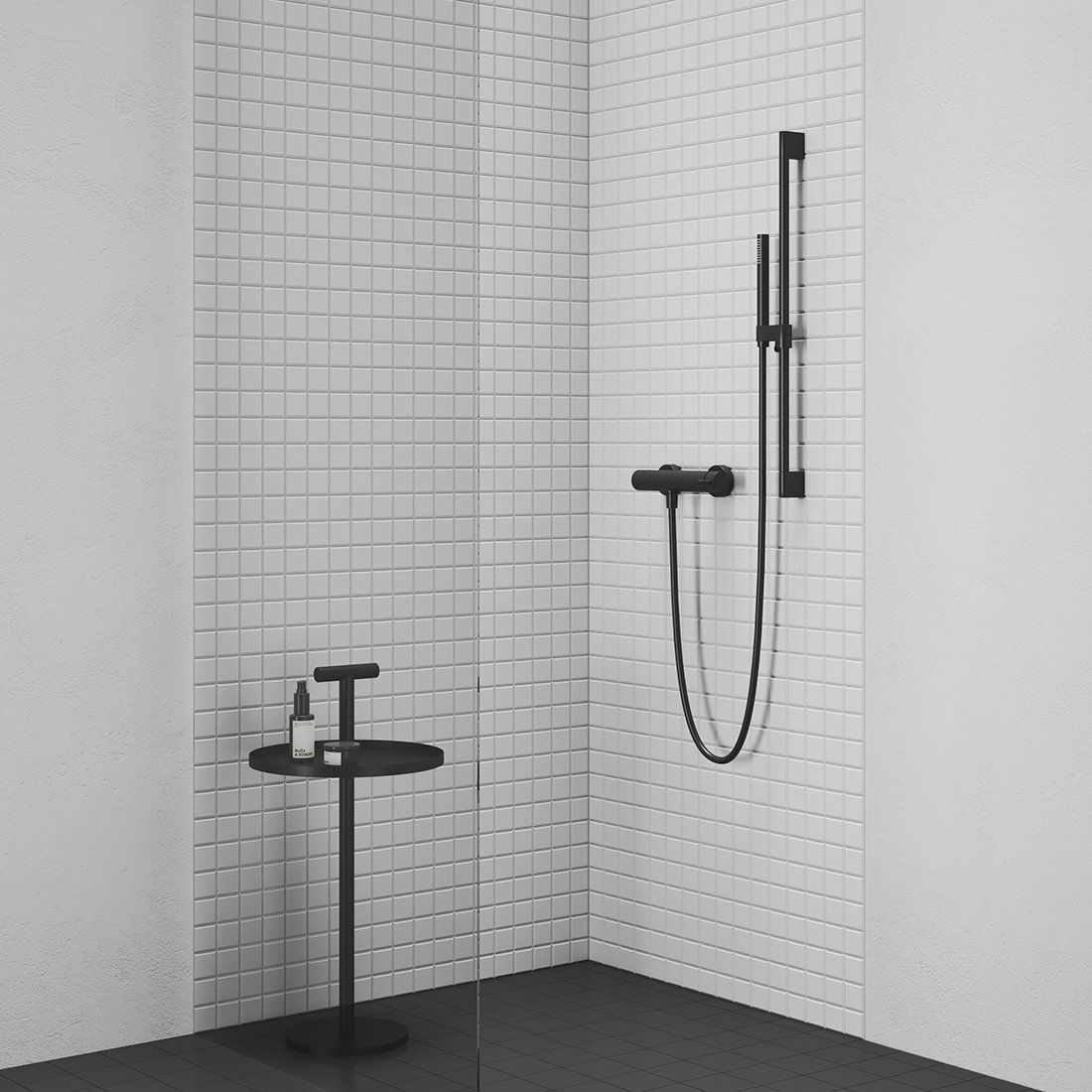 Dušo stovas su reguliuojamu laikikliu Ravak Chrome, 70 cm , Black Matt X07P679