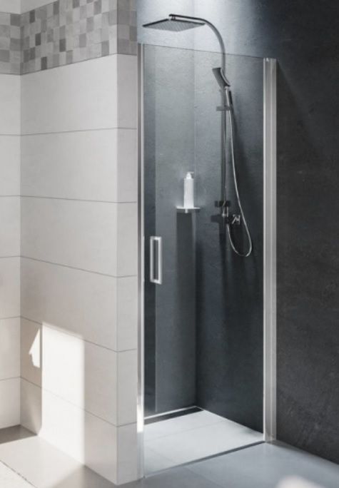 Dušo durys RIHO Novik Z101 90 cm, chromuoti profiliai, skaidrus stiklas