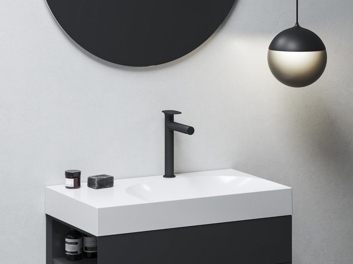 Praustuvo maišytuvas Ravak Spring SG, juodas matinis X070543 Praustuvo maišytuvas Ravak Spring SG, juodas matinis X070543