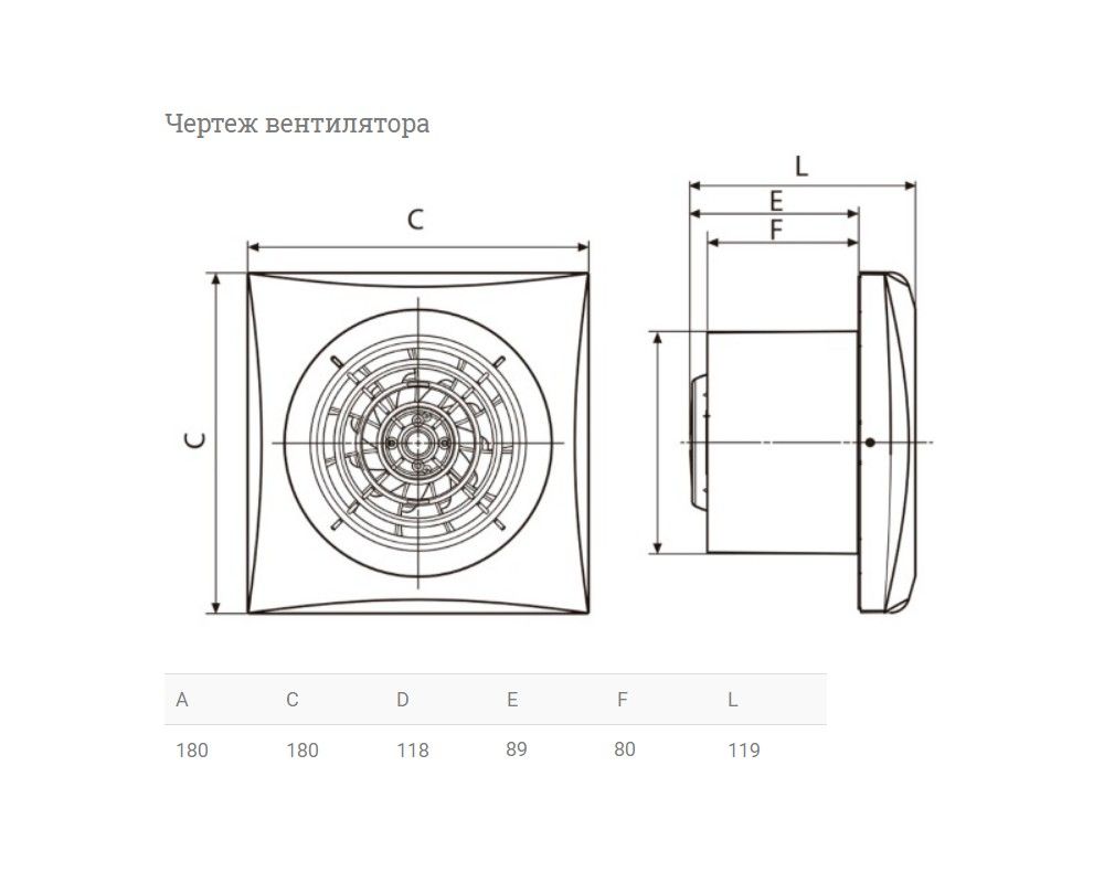 Ventiliatorius SILENT-200 CRZ 5210425400