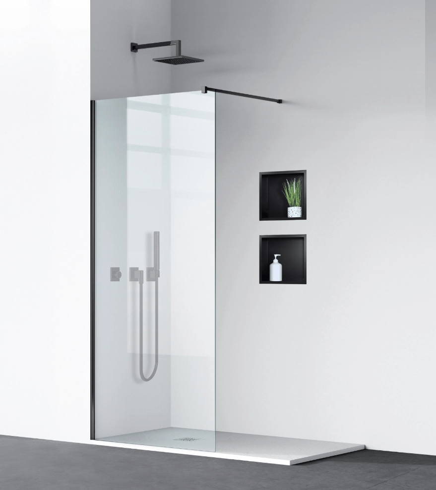 Dušo sienelė Balneo Walk-in Beira BLACK 100 cm juodos spalvos profiliu, K0101010110-6